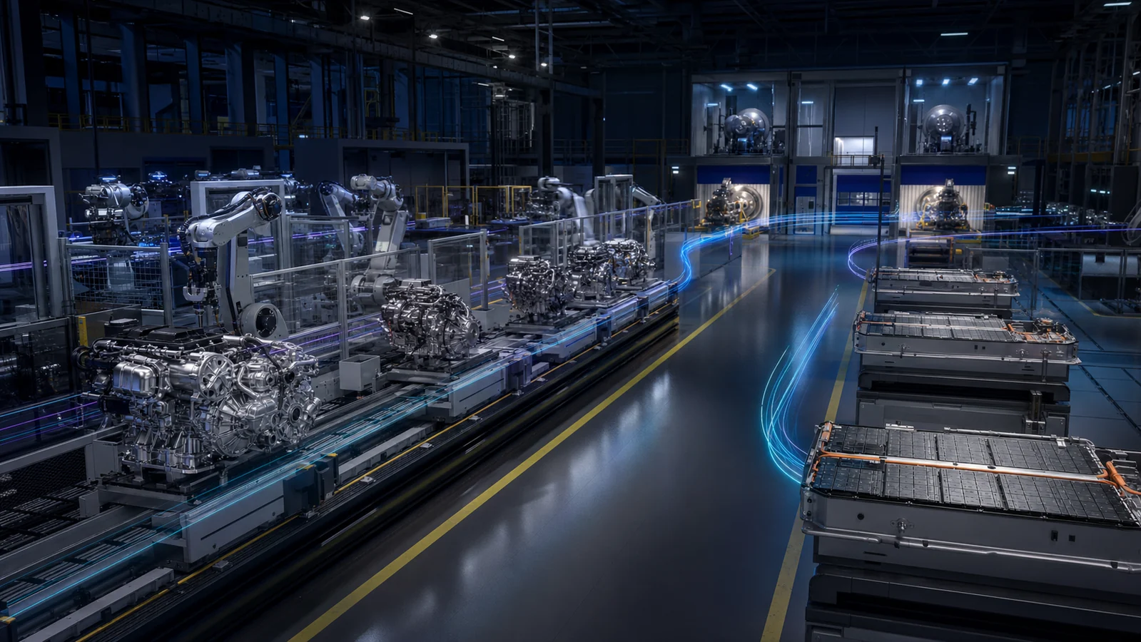 Powertrain and e-Drive factory producing engines, electric drive units and battery modules